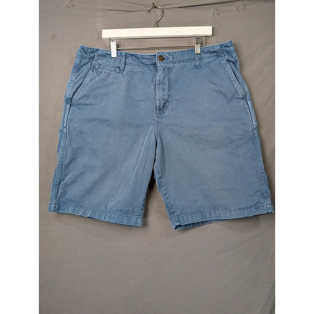 Lucky Brand Mens 38 Blue Flat Front Chino Shorts Cotton Twill Casual Summer